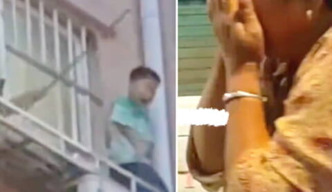【閲覧注意】近所で有名な虐待家族の息子（7歳）が飛び降り自殺する動画、何度見てもヤバい