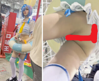 【無修正】コミケ史上最もマン○を晒した女子コスプレイヤーの動画、何度見てもヤバい