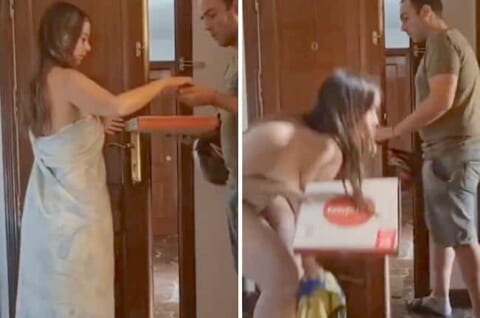 【動画】ピザの配達員 vs 全裸で誘惑してくる女、最高すぎる結末を迎えるｗｗｗ