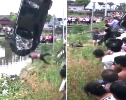 【閲覧注意】水没した車を引き上げた結果 ⇒ 中から ”人間” がこぼれ落ち、地獄絵図に…