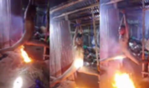 【閲覧注意】AVでもなんでもない、全裸女性への拷問動画。エゲツナイのが流出してしまう…