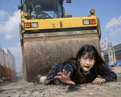 【閲覧注意】女子中学生が登校中ロードローラーに轢き潰される動画、あまりにもヤバすぎる