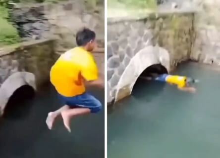【閲覧注意】小学生、用水路に飛び込んで人生終わってしまう（動画あり）