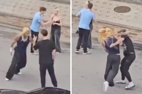 【衝撃映像】白人観光客3人 vs 入れ墨DQN、こっちの圧勝で終わる