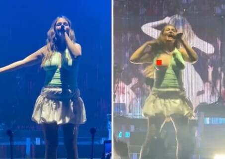 ライブ中にジャンプした巨乳女性歌手、勢い余っておっぱいポロリしてしまうｗｗｗ