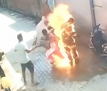 【閲覧注意】嫁と仲直りしようとしてた旦那、嫁の兄に火だるまにされ死亡（動画あり）