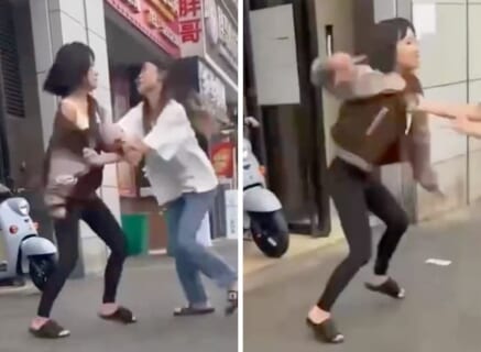 【閲覧注意】中国人JK同士の路上喧嘩、殺す気満々で怖すぎるんだが…（動画あり）