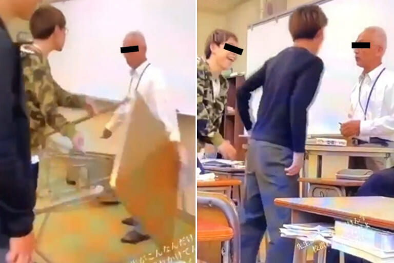【衝撃映像】ヤンキー高校生、イキって担任の先生に殴り掛かるも、元ボクサーで気絶させられるｗｗｗ