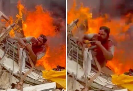 【閲覧注意】インドでまた地獄の死に方が撮影される…事故で動けなくなった男の最期がこれ…
