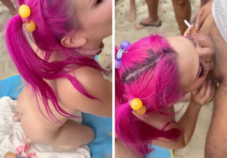 ヌーディストビーチに現れたヤリマン、フ●ラの達人すぎて男が勃起する前に射精させるｗｗｗ