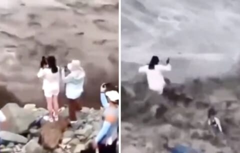【閲覧注意】鉄砲水を舐めてた女さん一家、終わる・・・・・（動画あり）