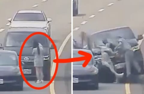 【閲覧注意】高速道路のド真ん中に降りた女さん、とんでもない二次事故を起こし3名死亡…