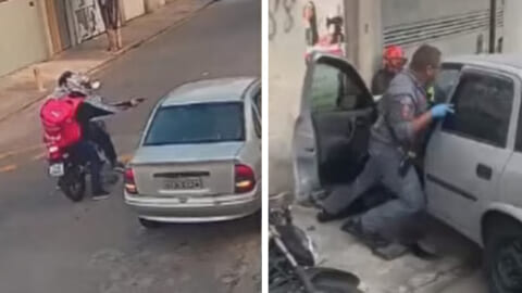 【閲覧注意】強盗2人が車の運転手から金品を奪う ⇒ 直後、運転手が2人とも轢き殺す動画が凄すぎる