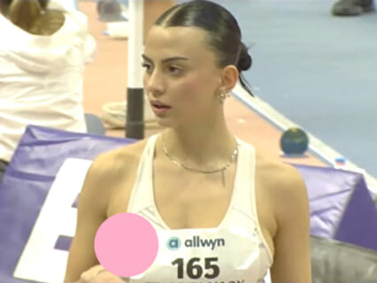 【エロ注意】女子走幅跳び選手、1人だけおっぱいがデカすぎた結果・・・（動画あり）