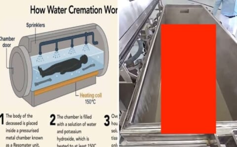 【閲覧注意】アルカリ溶液で人体を溶かす水葬マシン、完成した「人間スープ」をご覧下さい…