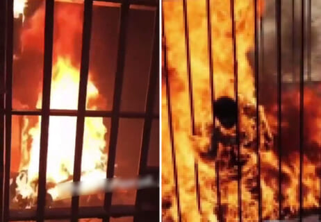 【閲覧注意】アメリカ刑務所、受刑者が収監されたまま焼かれる映像がヤバすぎる・・・（※看守は避難済み）