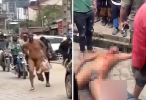 【閲覧注意】アフリカの強盗「捕まったら殺される！」⇒ 全裸で必死に逃げるも捕まり、そして…