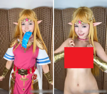 【エロ注意】ゼルダの伝説の女子コスプレイヤーさん、とんでもない全裸おっぱいを披露してしまうｗｗｗ