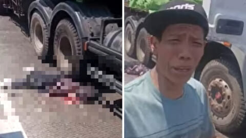 【閲覧注意】トラック運転手がホンダの女性ライダーを轢き殺しパニックに陥ってる動画、怖すぎる