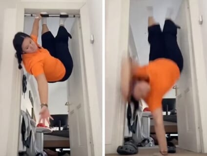 【閲覧注意】人妻「今日も筋トレして美しくなる！」⇒ 腕が逆に折れ曲がって絶叫…（動画あり）