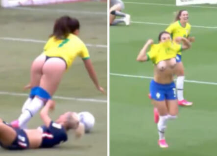 女子サッカー、乳首もパンツも丸見えだった・・・エロすぎて20万再生越えｗｗｗ